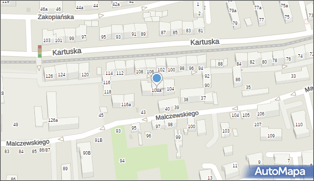 Gdańsk, Kartuska, 104a, mapa Gdańska