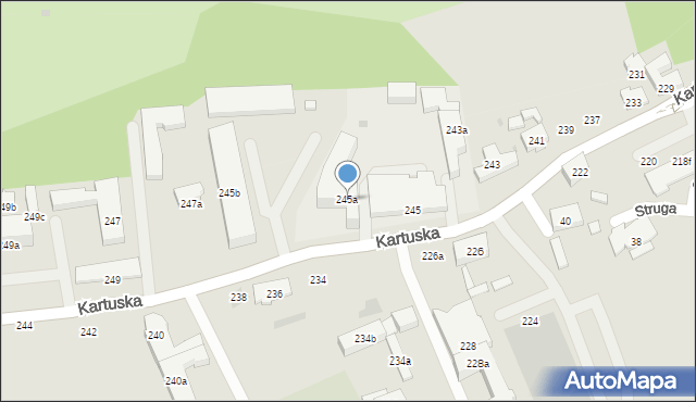 Gdańsk, Kartuska, 245a, mapa Gdańska