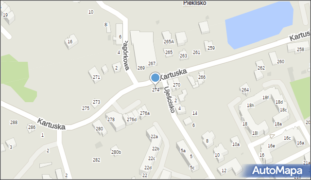 Gdańsk, Kartuska, 274, mapa Gdańska