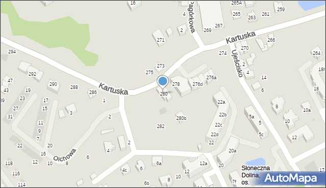 Gdańsk, Kartuska, 280, mapa Gdańska