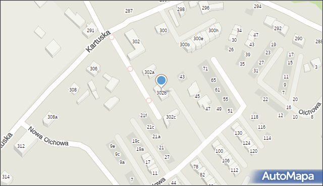 Gdańsk, Kartuska, 302b, mapa Gdańska