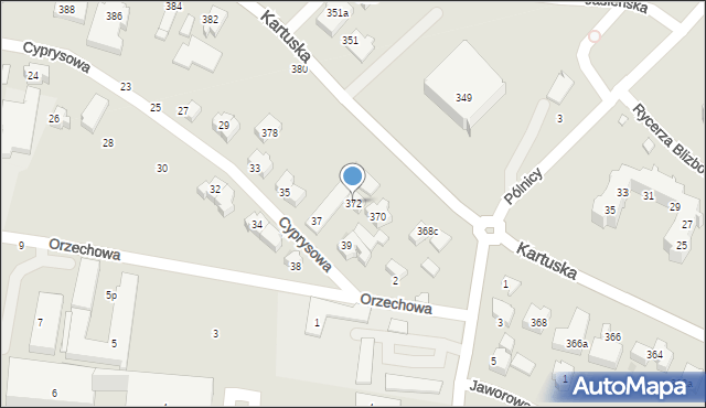 Gdańsk, Kartuska, 372, mapa Gdańska