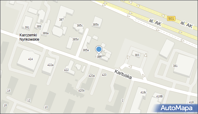 Gdańsk, Kartuska, 385, mapa Gdańska