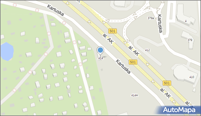 Gdańsk, Kartuska, 414, mapa Gdańska