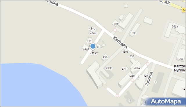 Gdańsk, Kartuska, 432a, mapa Gdańska