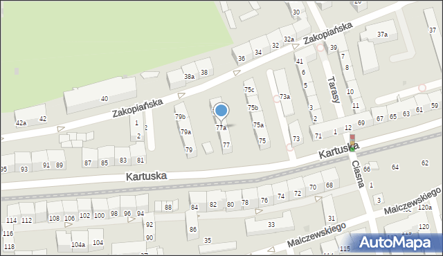 Gdańsk, Kartuska, 77a, mapa Gdańska