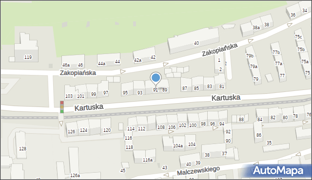 Gdańsk, Kartuska, 91, mapa Gdańska