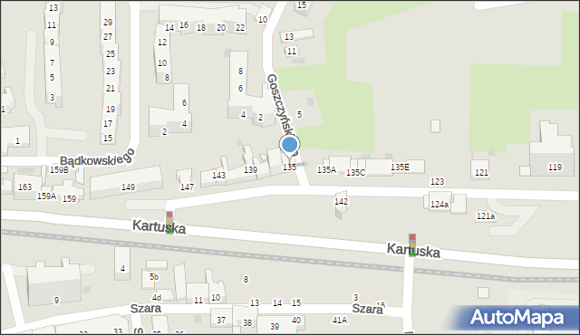 Gdańsk, Kartuska, 135, mapa Gdańska