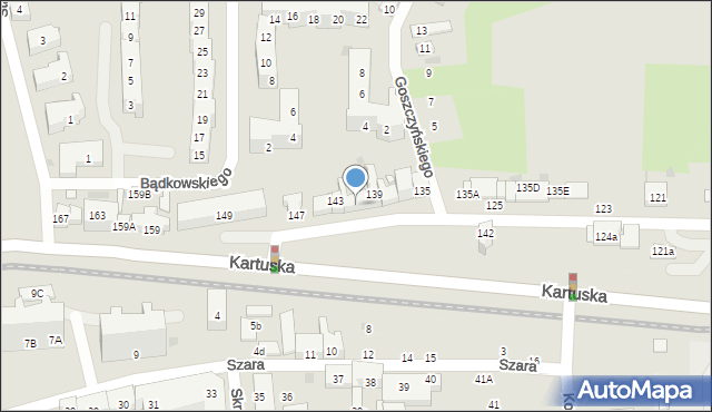 Gdańsk, Kartuska, 141, mapa Gdańska