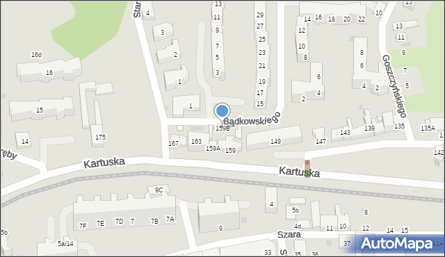 Gdańsk, Kartuska, 159B, mapa Gdańska