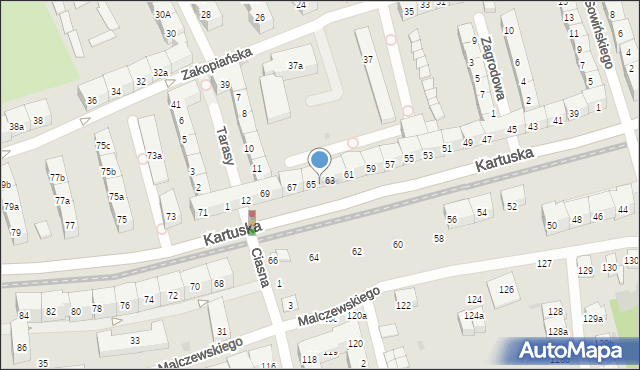 Gdańsk, Kartuska, 63-65, mapa Gdańska