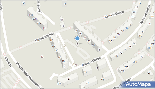 Gdańsk, Kamieńskiego Macieja, 7, mapa Gdańska