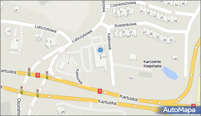 Gdańsk, Kalinowa, 3, mapa Gdańska