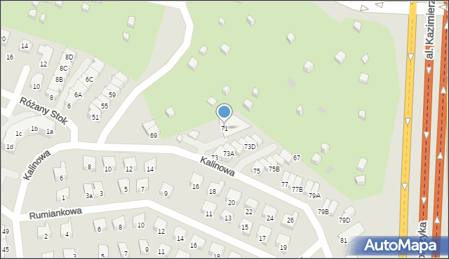 Gdańsk, Kalinowa, 71, mapa Gdańska