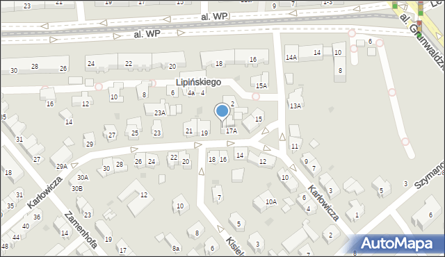 Gdańsk, Karłowicza Mieczysława, 17B, mapa Gdańska