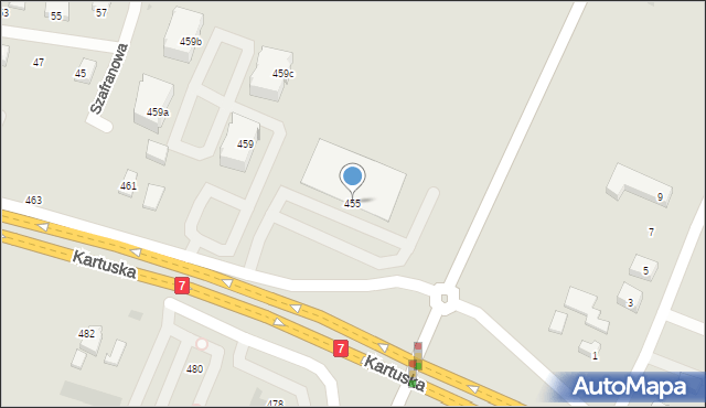 Gdańsk, Kartuska, 455, mapa Gdańska