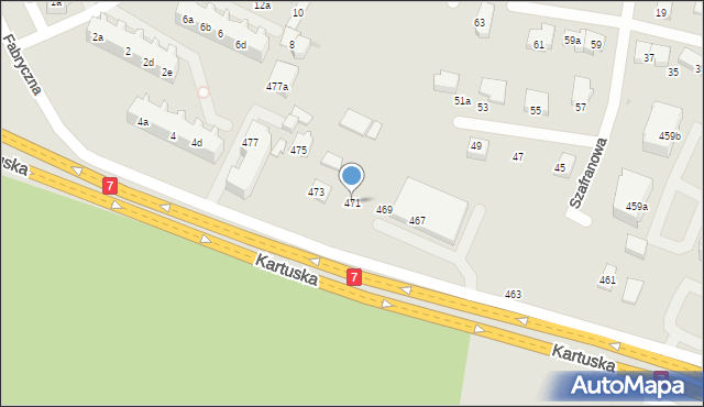 Gdańsk, Kartuska, 471, mapa Gdańska