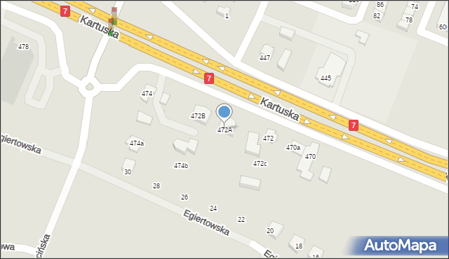 Gdańsk, Kartuska, 472A, mapa Gdańska