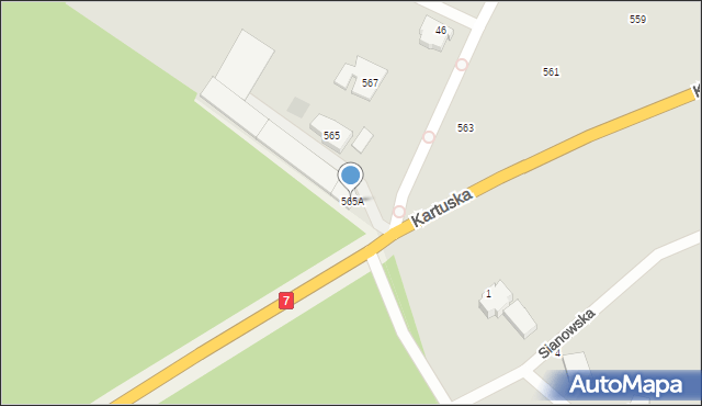 Gdańsk, Kartuska, 565A, mapa Gdańska