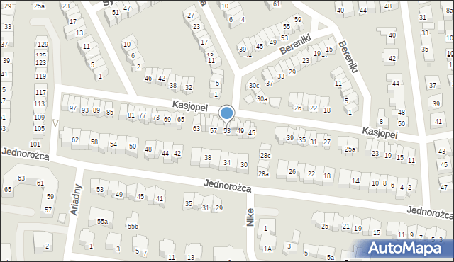 Gdańsk, Kasjopei, 53, mapa Gdańska