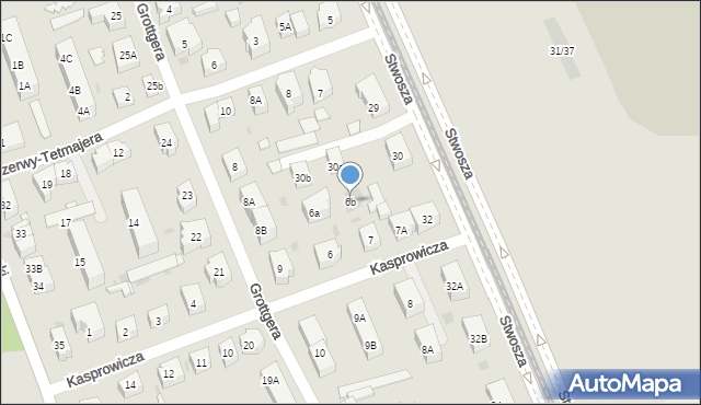 Gdańsk, Kasprowicza Jana, 6b, mapa Gdańska