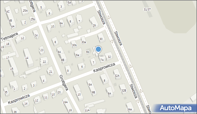 Gdańsk, Kasprowicza Jana, 7b, mapa Gdańska