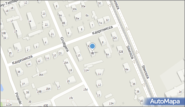 Gdańsk, Kasprowicza Jana, 9B, mapa Gdańska