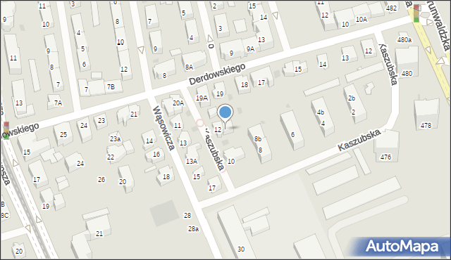 Gdańsk, Kaszubska, 12a, mapa Gdańska