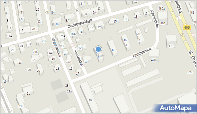 Gdańsk, Kaszubska, 8, mapa Gdańska