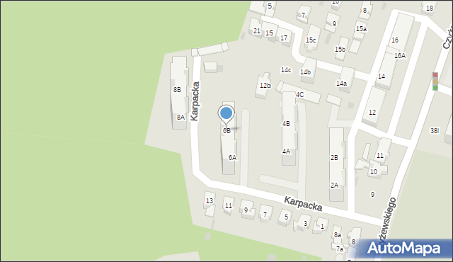Gdańsk, Karpacka, 6B, mapa Gdańska