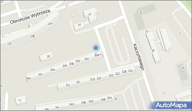 Gdańsk, Kaczyńskiego Lecha, prezydenta RP, 30A, mapa Gdańska