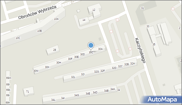 Gdańsk, Kaczyńskiego Lecha, prezydenta RP, 30C, mapa Gdańska