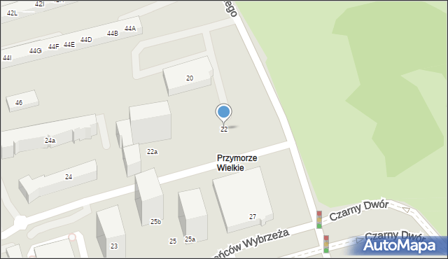 Gdańsk, Kaczyńskiego Lecha, prezydenta RP, 22, mapa Gdańska