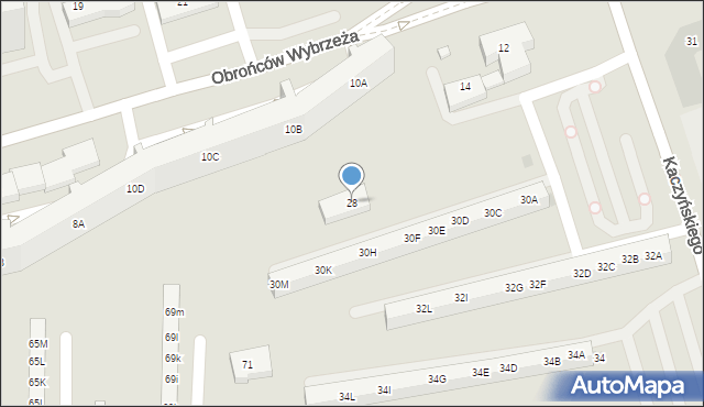 Gdańsk, Kaczyńskiego Lecha, prezydenta RP, 28, mapa Gdańska