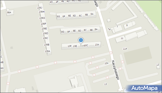 Gdańsk, Kaczyńskiego Lecha, prezydenta RP, 10D, mapa Gdańska