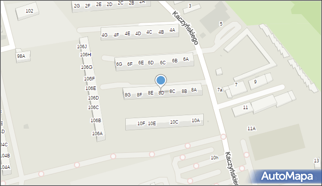 Gdańsk, Kaczyńskiego Lecha, prezydenta RP, 8D, mapa Gdańska