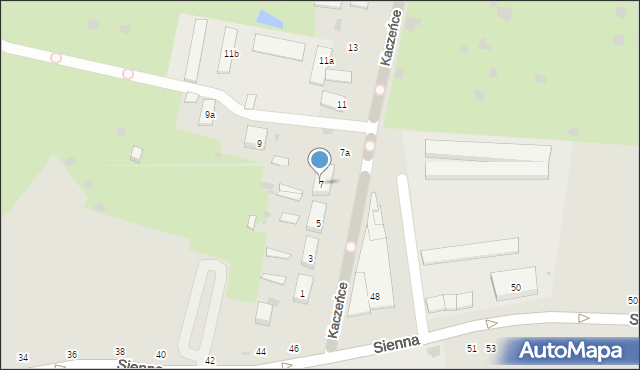 Gdańsk, Kaczeńce, 7, mapa Gdańska