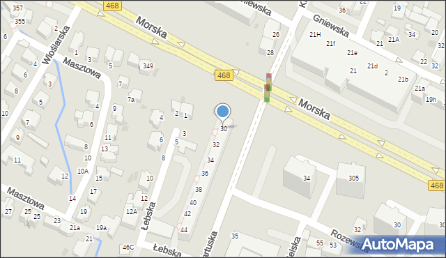 Gdynia, Kartuska, 30, mapa Gdyni