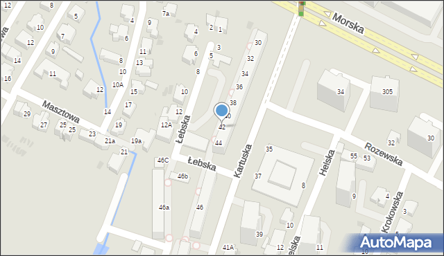 Gdynia, Kartuska, 42, mapa Gdyni