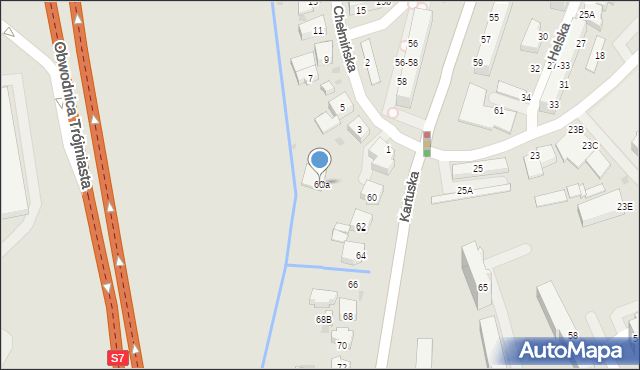 Gdynia, Kartuska, 60a, mapa Gdyni