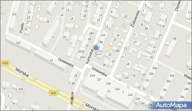 Gdynia, Kartuska, 17, mapa Gdyni