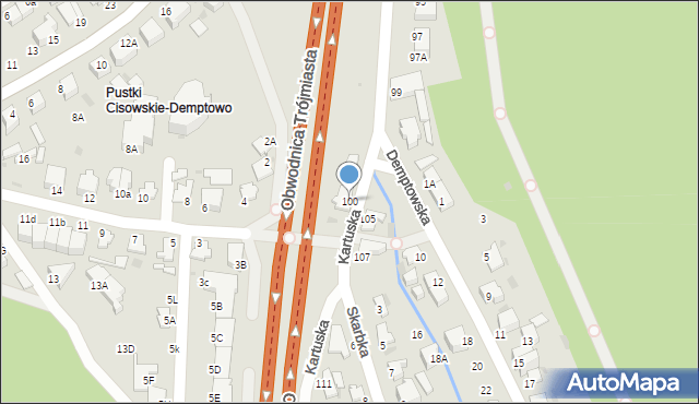 Gdynia, Kartuska, 100, mapa Gdyni