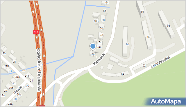 Gdynia, Kartuska, 76, mapa Gdyni