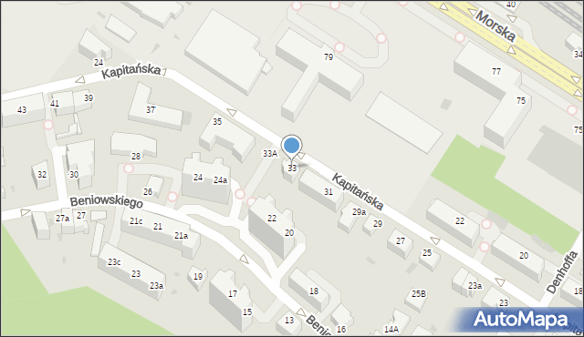 Gdynia, Kapitańska, 33, mapa Gdyni