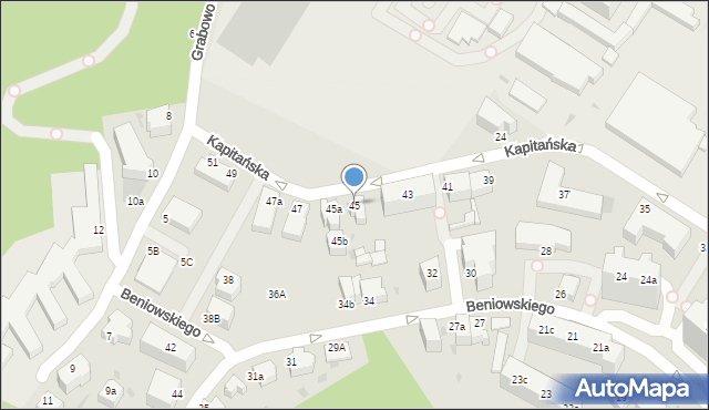 Gdynia, Kapitańska, 45, mapa Gdyni