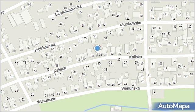 Gdynia, Kaliska, 36a, mapa Gdyni