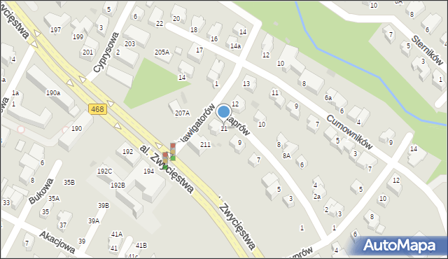 Gdynia, Kaprów, 11, mapa Gdyni