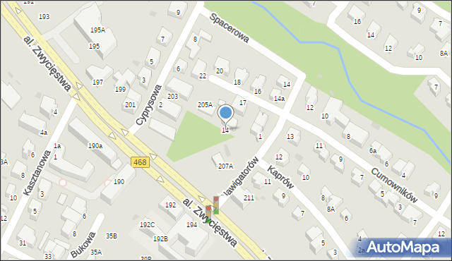 Gdynia, Kaprów, 14, mapa Gdyni