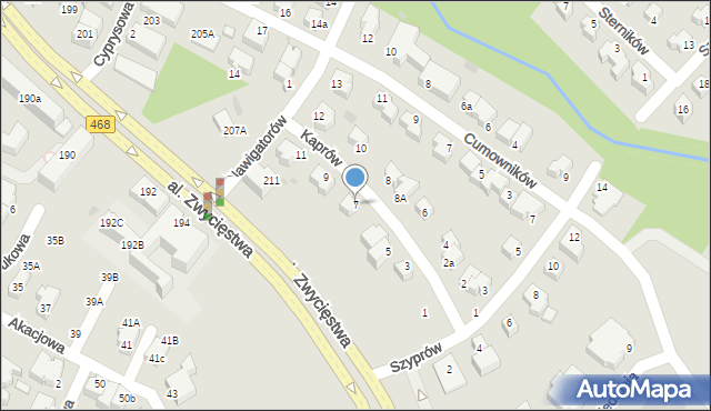 Gdynia, Kaprów, 7, mapa Gdyni