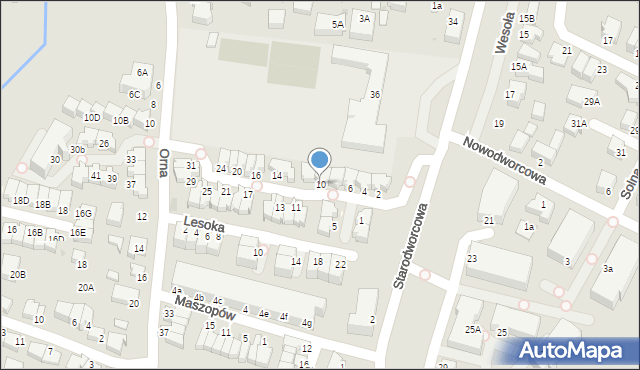 Gdynia, Kaczeńcowa, 10, mapa Gdyni